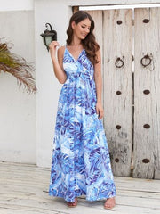Printed Surplice Spaghetti Strap Dress - Trendsi