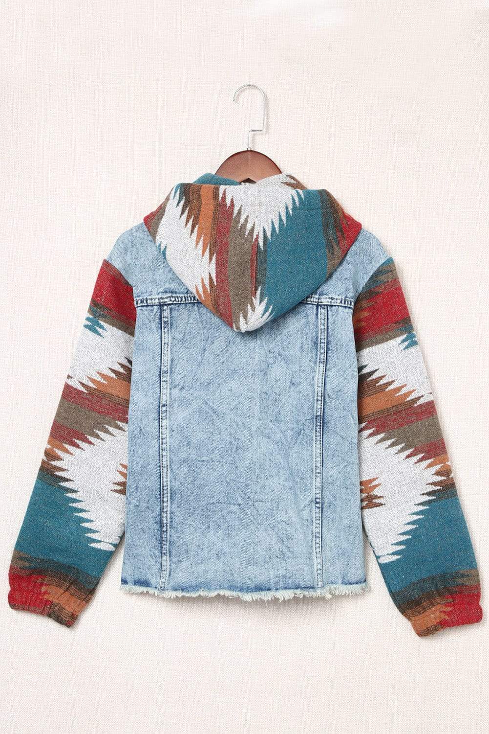 Drawstring Hooded Pocketed Denim Jacket - Trendsi - Flyclothing LLC