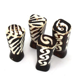 African Natural Bone Salt & Pepper Shakers, Traditional Batik Designs - Jedando - Flyclothing LLC