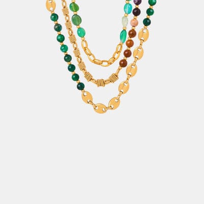 Beaded Titanium Steel Necklace - Trendsi