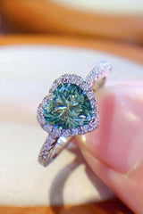 1-Carat Moissanite Heart Ring - Trendsi - Flyclothing LLC