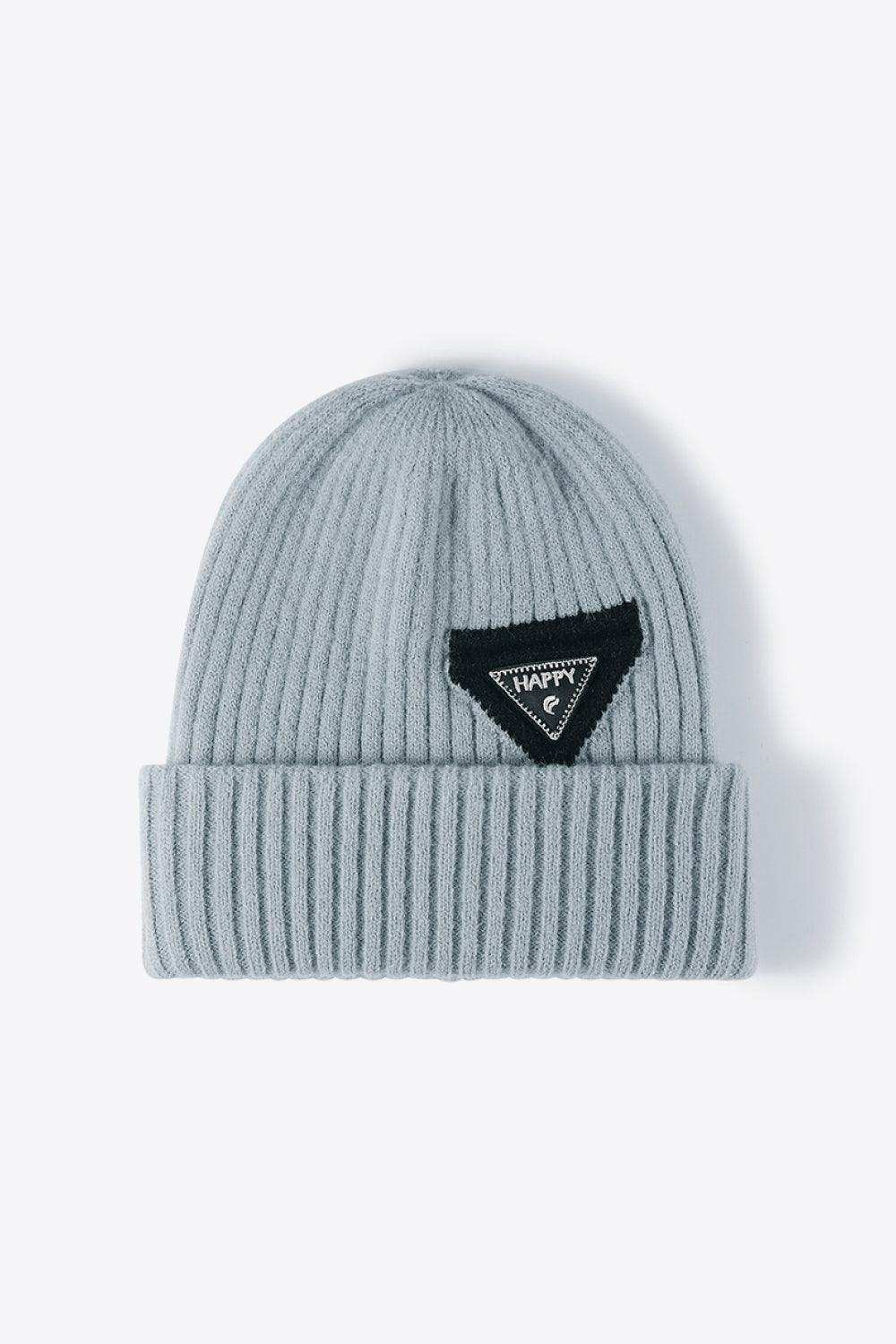 HAPPY Contrast Beanie - Trendsi - Flyclothing LLC