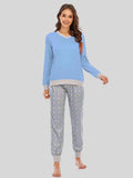 Long Sleeve Top and Polka Dot Pants Set - Trendsi