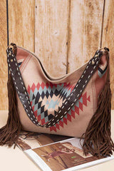Geometric Canvas Tote Bag - Trendsi - Flyclothing LLC
