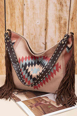 Geometric Canvas Tote Bag - Trendsi