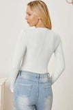 Zip Up Long Sleeve Bodysuit - Trendsi - Flyclothing LLC