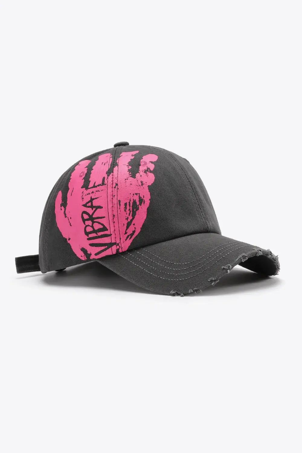 VIBRA Graphic Distressed Adjustable Baseball Cap - Trendsi - Flyclothing LLC