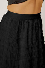Ruched High Waist Tiered Skirt - Trendsi - Flyclothing LLC