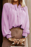 Button Up Round Neck Long Sleeve Shirt - Trendsi - Flyclothing LLC