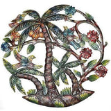 Colorful Palm Trees Hand Painted Metal Wall Art - Croix des Bouquets - Croix des Bouquets