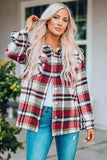 Plaid Button Front Shirt Jacket with Breast Pockets - Trendsi - Flyclothing LLC