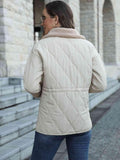 Snap Down Collared Jacket - Trendsi