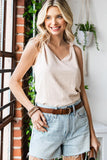 Knot Detail V-Neck Tank - Trendsi