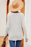 Eyelet Ribbed Round Neck Long Sleeve T-Shirt - Trendsi - Flyclothing LLC