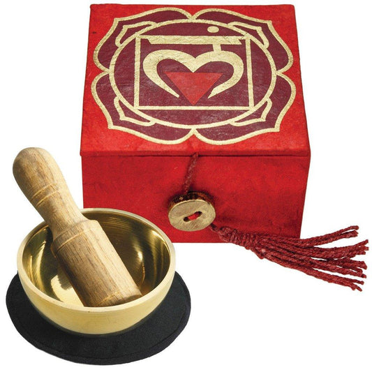 Mini Meditation Bowl Box: 2" Root Chakra - DZI (Meditation) - Flyclothing LLC