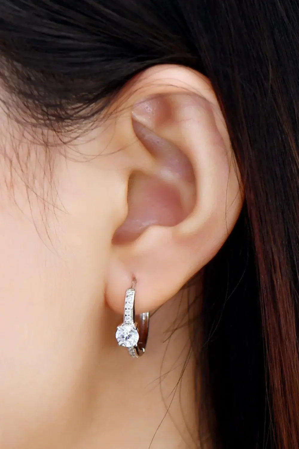 Carry Your Love 1 Carat Moissanite Platinum-Plated Earrings - Trendsi - Flyclothing LLC