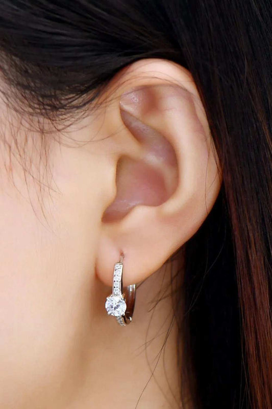 Carry Your Love 1 Carat Moissanite Platinum-Plated Earrings - Trendsi - Flyclothing LLC
