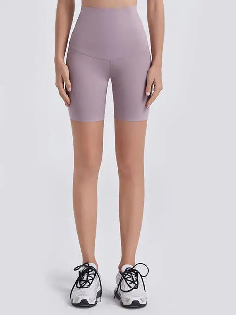 Wide Waistband Sports Shorts - Trendsi - Flyclothing LLC