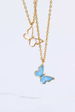 Butterfly Pendant Copper 14K Gold-Plated Necklace - Trendsi - Flyclothing LLC