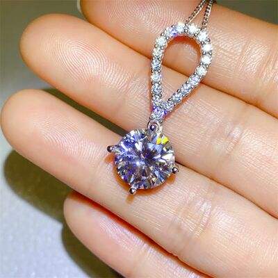 5 Carat Moissanite 925 Sterling Silver Teardrop Necklace - Trendsi - Flyclothing LLC