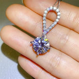 5 Carat Moissanite 925 Sterling Silver Teardrop Necklace - Trendsi