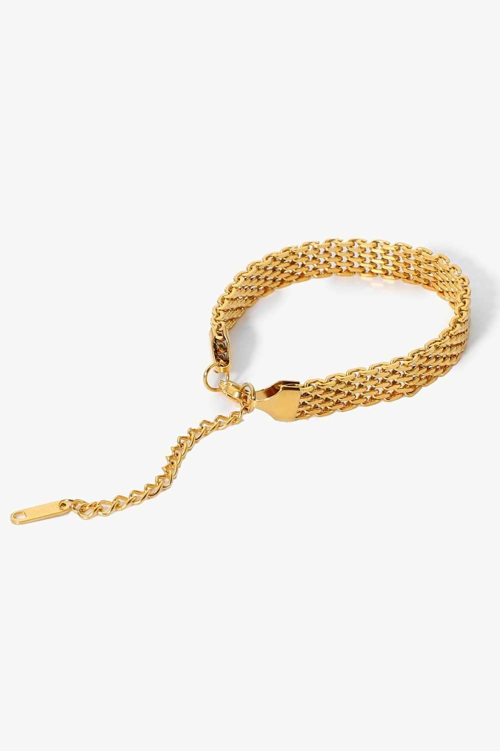 18K Gold-Plated Wide Chain Bracelet - Trendsi - Flyclothing LLC