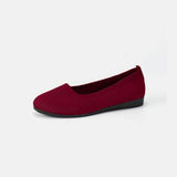 Round Toe Knit Ballet Flats - Trendsi