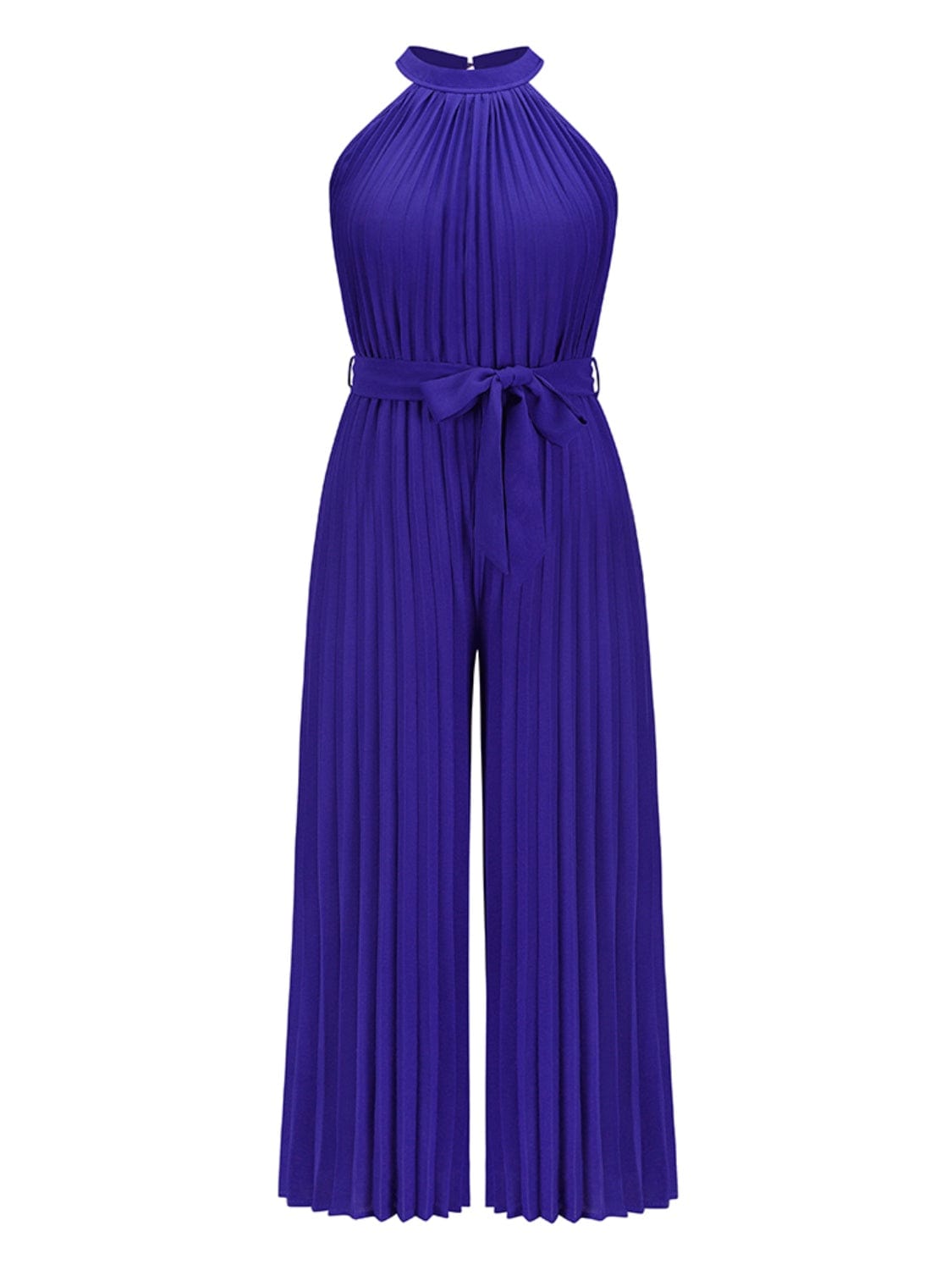Cutout Tied Pleated Sleeveless Jumpsuit - Trendsi