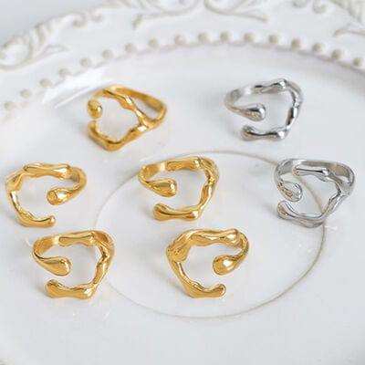 18K Gold-Plated Irregular Open Ring - Trendsi - Flyclothing LLC