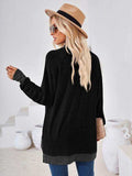 Contrast Mock Neck Long Sleeve T-Shirt - Trendsi - Flyclothing LLC