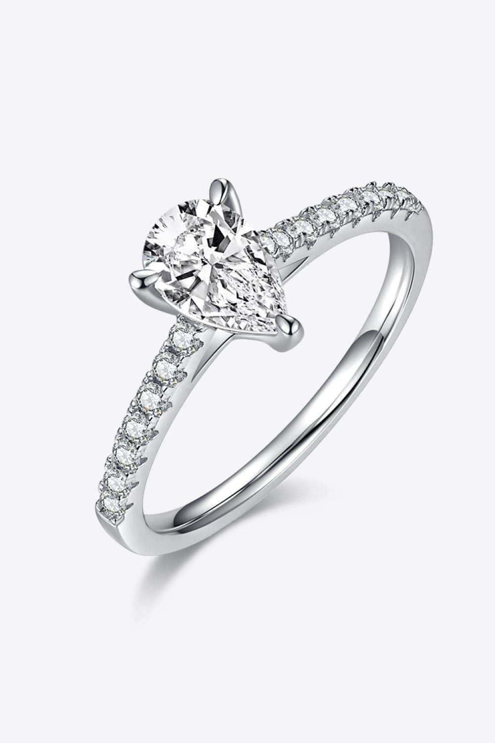 1 Carat Moissanite 925 Sterling Silver Side Stone Ring - Trendsi - Flyclothing LLC