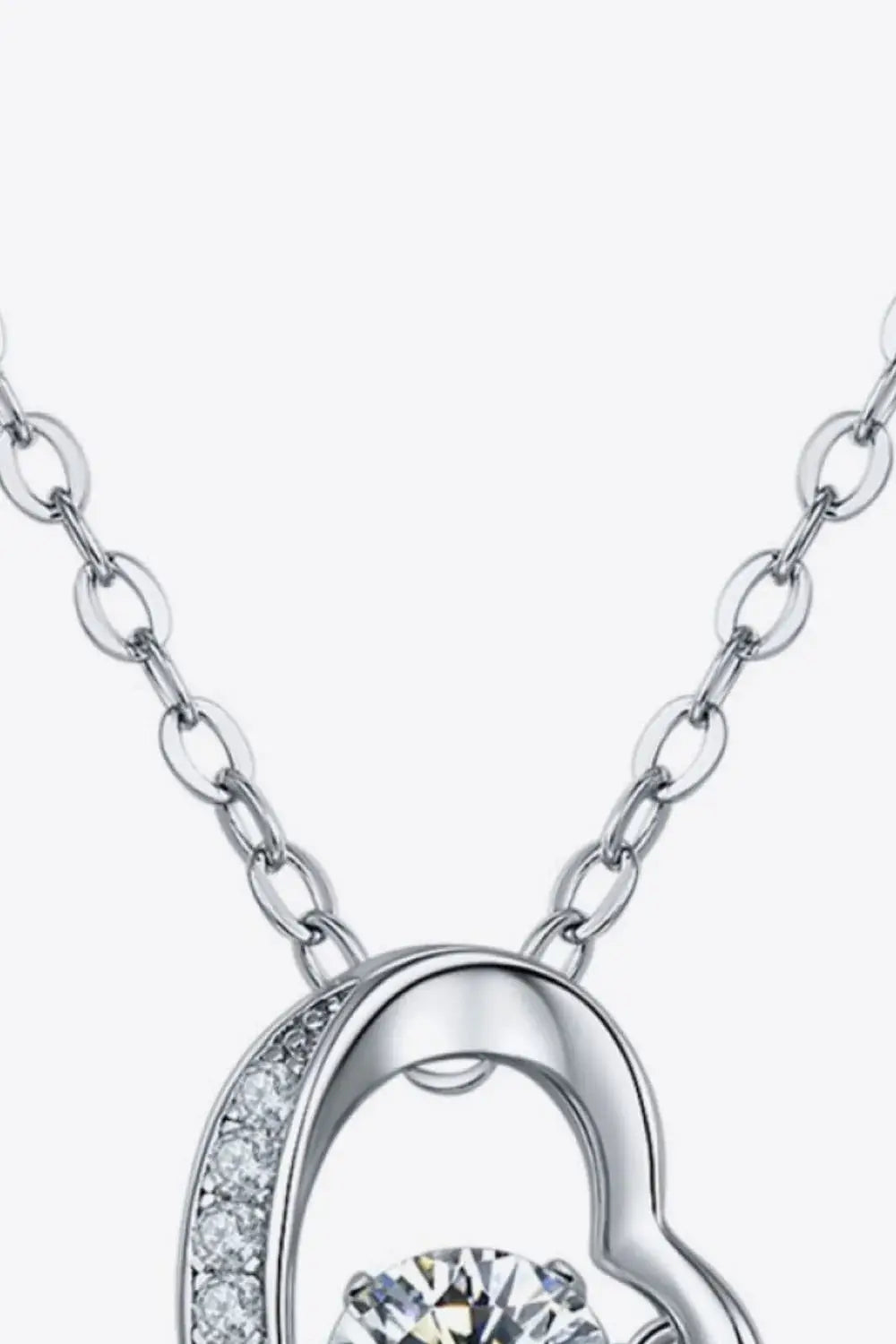 925 Sterling Silver Moissanite Pendant Necklace - Trendsi - Flyclothing LLC