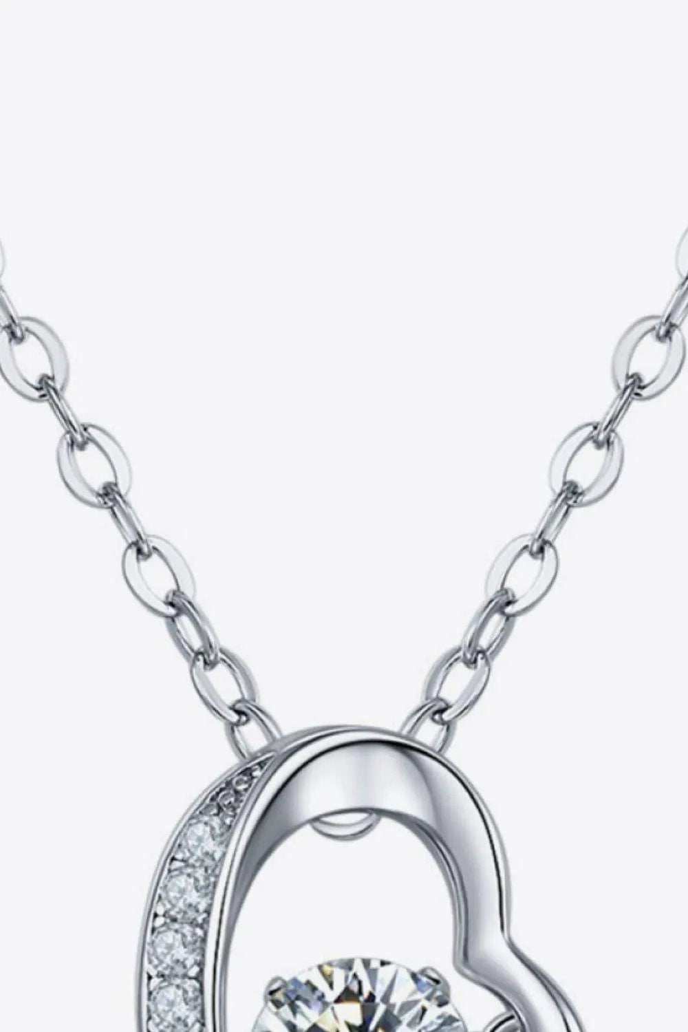 925 Sterling Silver Moissanite Pendant Necklace - Trendsi - Flyclothing LLC