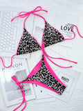 Leopard Print Halter Neck Tie Side Bikini Set - Trendsi - Flyclothing LLC