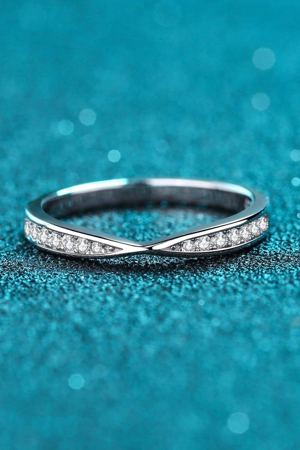 Moissanite Rhodium-Plated Ring - Trendsi - Flyclothing LLC
