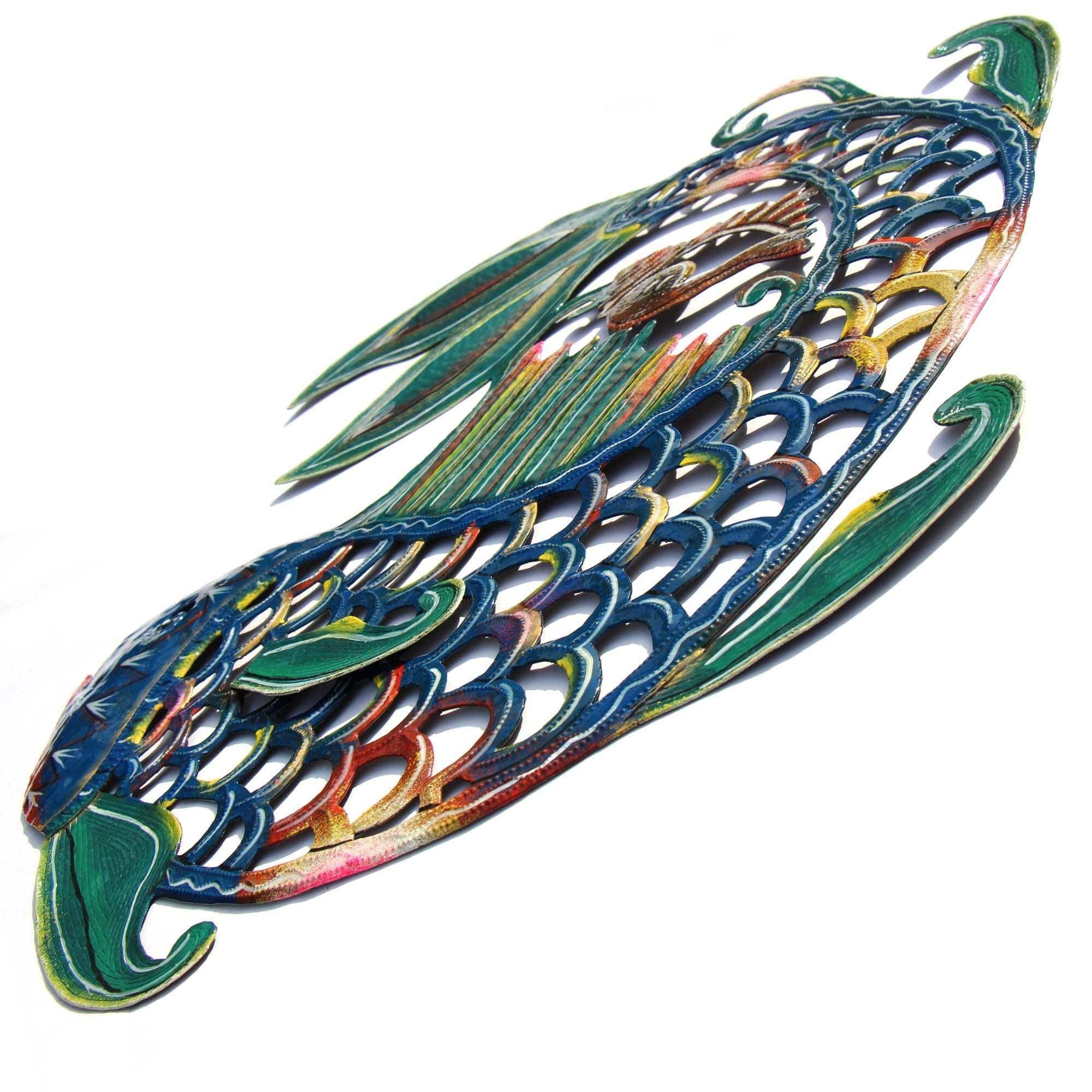 24 inch Painted Fish & Shell - Caribbean Craft - Caribbean Craft