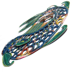 24 inch Painted Fish & Shell - Caribbean Craft - Caribbean Craft