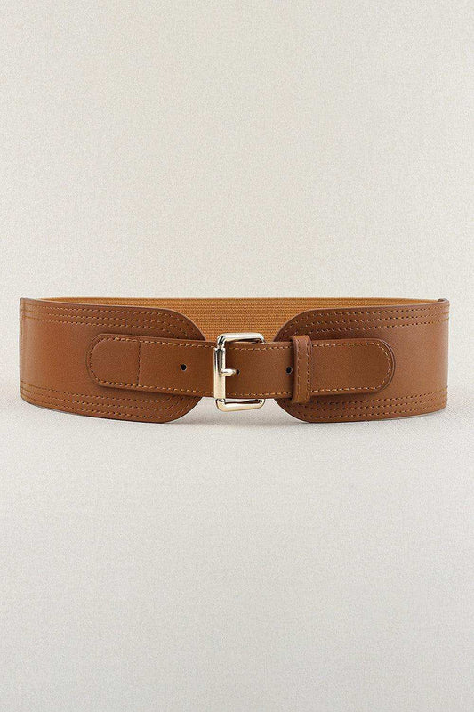 Elastic Wide PU Belt - Trendsi - Flyclothing LLC