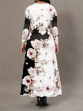 Pocketed Printed Long Sleeve Dress - Trendsi - Flyclothing LLC