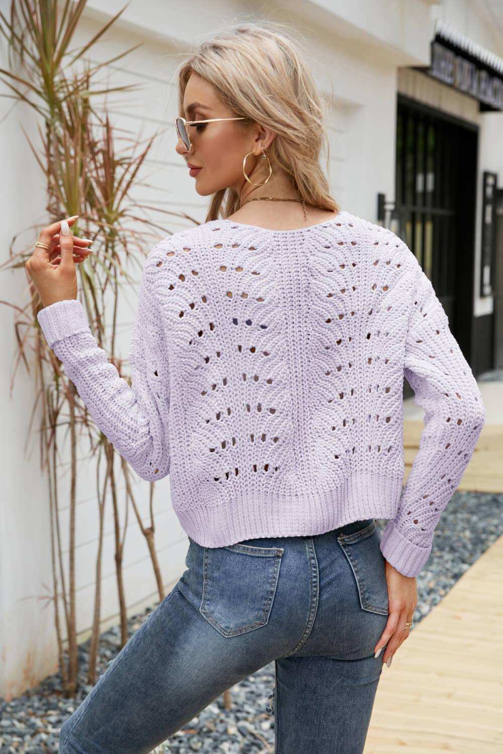 Open Front Cuffed Cropped Cardigan - Trendsi - Flyclothing LLC