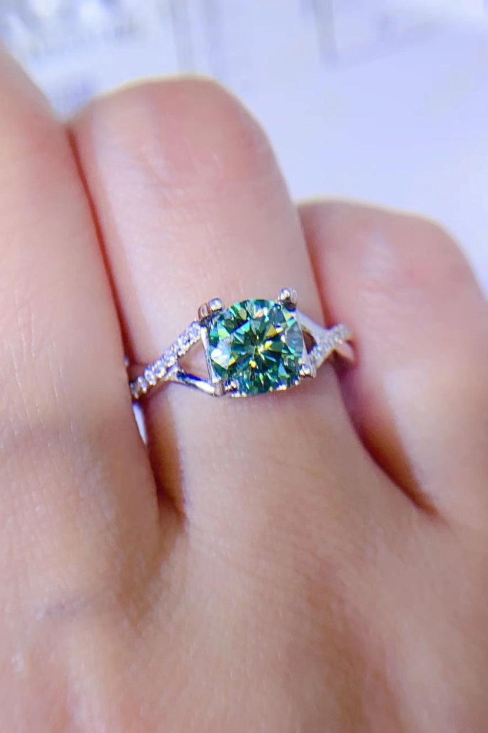 1 Carat Moissanite 925 Sterling Silver Ring - Trendsi