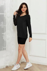 Basic Bae Full Size V-Neck Long Sleeve Top - Trendsi - Flyclothing LLC