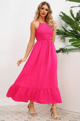 Smocked Crisscross Spaghetti Strap Dress - Flyclothing LLC