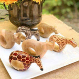 Set of Six Mahogany Wood Animal Napkin Rings - Jedando Handicrafts - Jedando Handicrafts - Flyclothing LLC