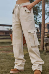 Loose Fit Long Jeans with Pockets - Trendsi - Flyclothing LLC