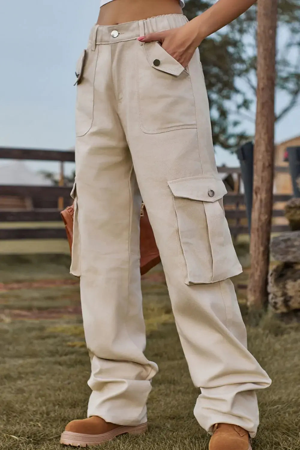 Loose Fit Long Jeans with Pockets - Trendsi - Flyclothing LLC