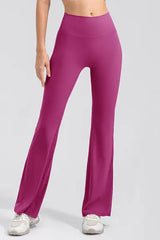 High Waist Straight Active Pants - Trendsi - Flyclothing LLC