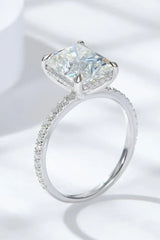 4 Carat Moissanite 4-Prong Side Stone Ring - Trendsi - Flyclothing LLC