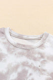 Tie-Dye Round Neck Short Sleeve Tunic Tee - Trendsi - Flyclothing LLC