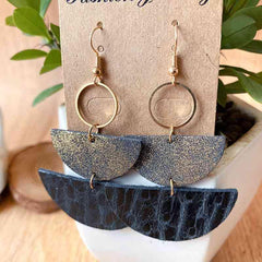 PU Semicircle Drop Earrings - Trendsi